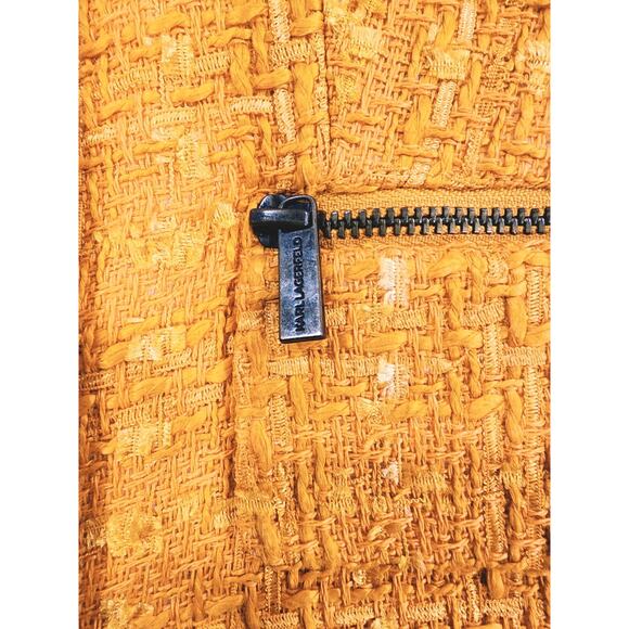 NEW Karl Lagerfeld Paris Double Breasted Tweed Blazer sz 10 Golden Orange - Picture 4 of 12
